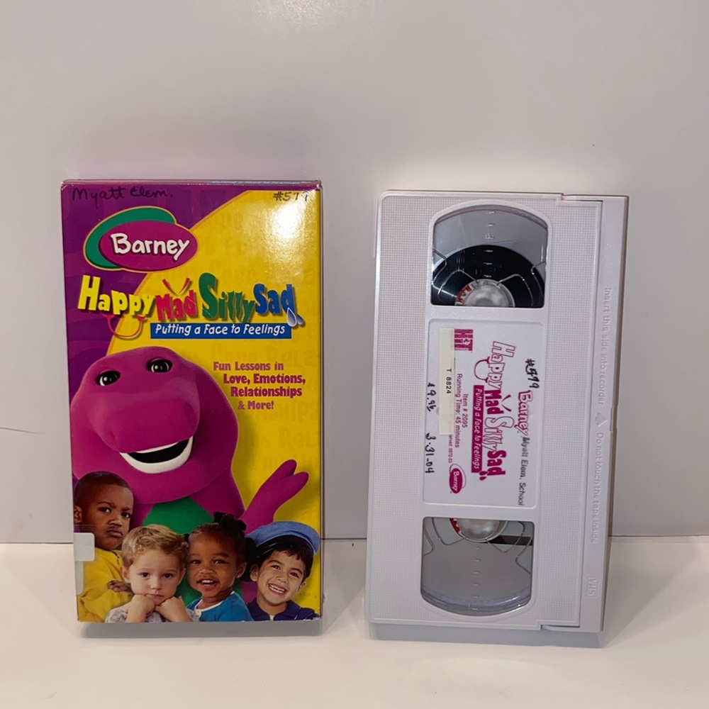 RARE- VHS Barney Happy Mad Silly
Sad Video Tape Face to Feelings